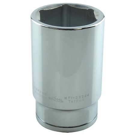 K-Tool International 1/2" Drive, 1-3/8" SAE Socket, 6 Points, Deep 6Pt, Chrome 1-3/8 KTI-23244